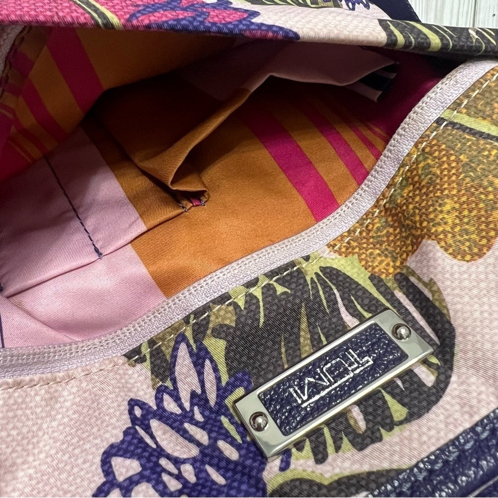 TUMI Floral Print Crossbody Bag Nylon Adjustable Strap Travel Shoulder Bag - Picture 6 of 13